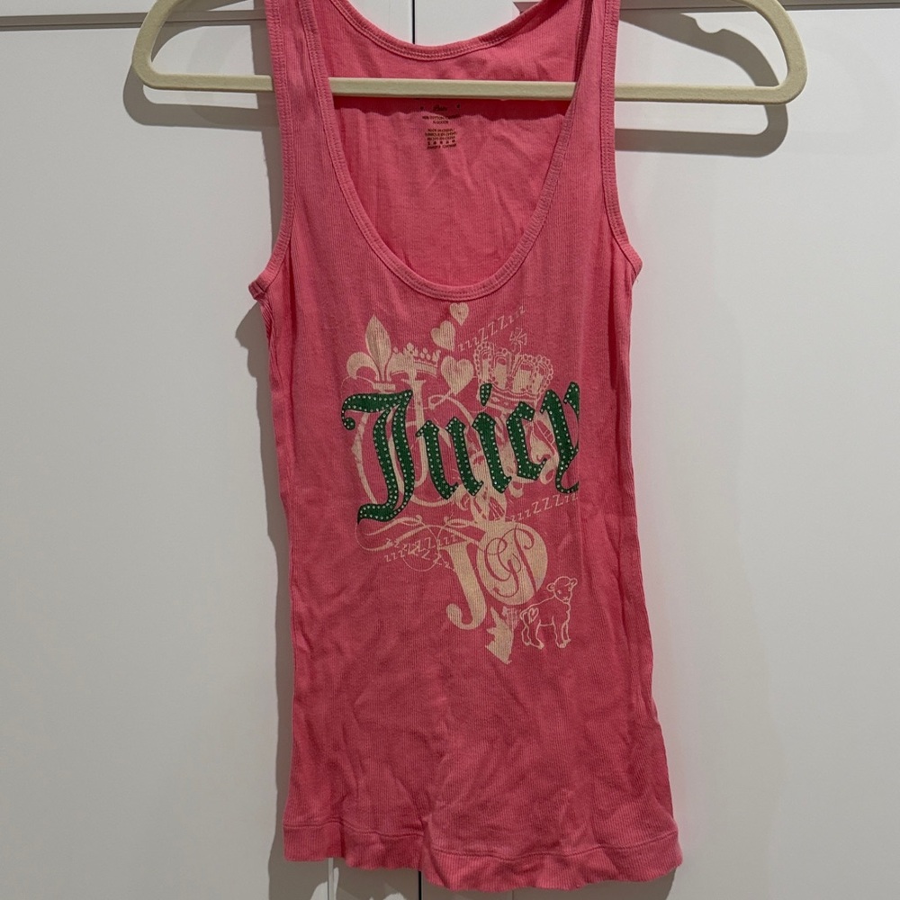Juicy Couture Pink Graphic Tank Top Size P